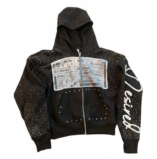 Rhinestone Black Hoodie