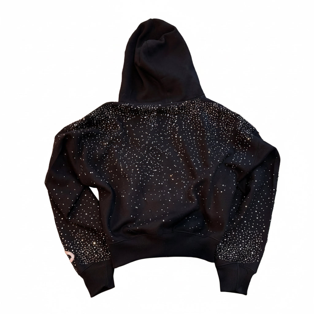 Rhinestone Black Hoodie